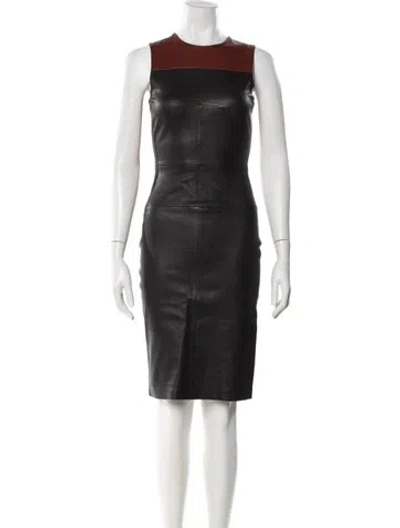 Pre-owned A.l.c Leather Knee-length Dress In Black