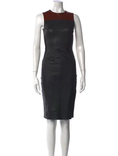 Pre-owned A.l.c Leather Knee-length Dress In Black