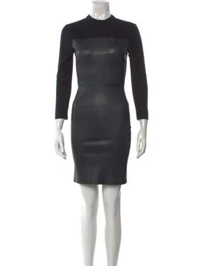 Pre-owned A.l.c Leather Mini Dress In Black
