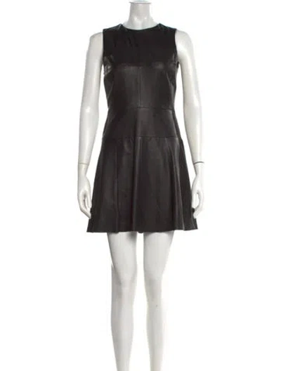 Pre-owned A.l.c Leather Mini Dress In Black