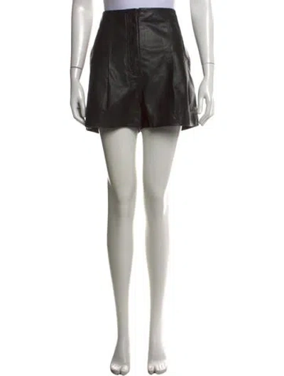 Pre-owned A.l.c Leather Mini Shorts In Black