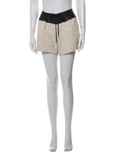Pre-owned A.l.c Leather Mini Shorts In Neutrals