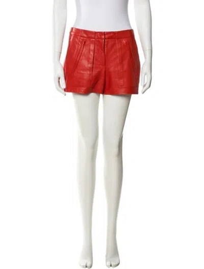 Pre-owned A.l.c Leather Mini Shorts In Orange