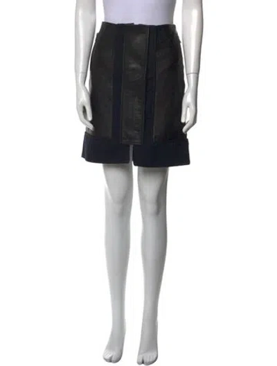 Pre-owned A.l.c Leather Mini Skirt In Black