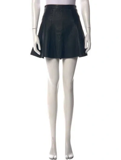Pre-owned A.l.c Leather Mini Skirt In Black