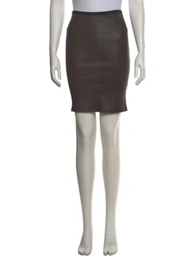 Pre-owned A.l.c Leather Mini Skirt In Brown