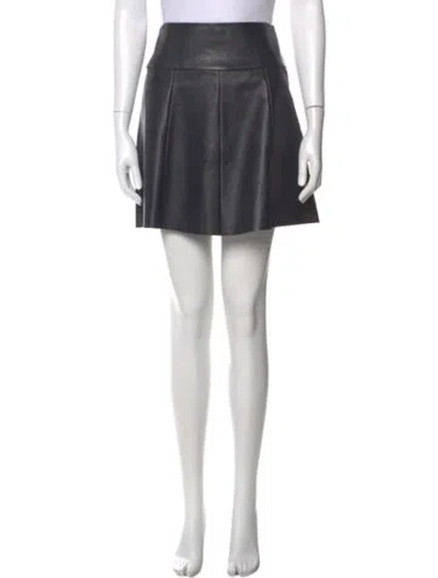 Pre-owned A.l.c Leather Mini Skirt In Brown