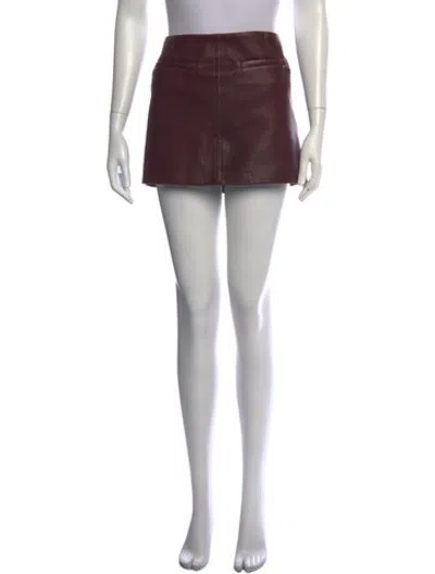 Pre-owned A.l.c Leather Mini Skirt In Red