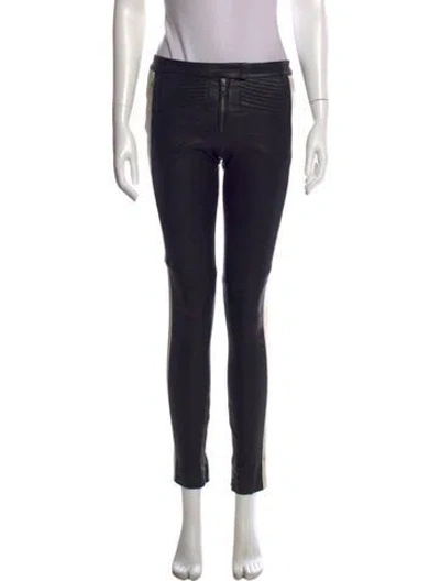 Pre-owned A.l.c Leather Skinny Leg Pants In Black