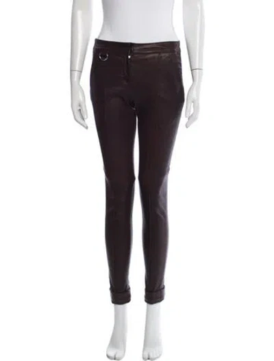 Pre-owned A.l.c Leather Skinny Leg Pants In Black