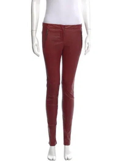 Pre-owned A.l.c Leather Skinny Leg Pants In Red