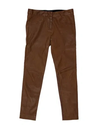 Pre-owned A.l.c Leather Skinny Leg Pants W/ Tags In Brown