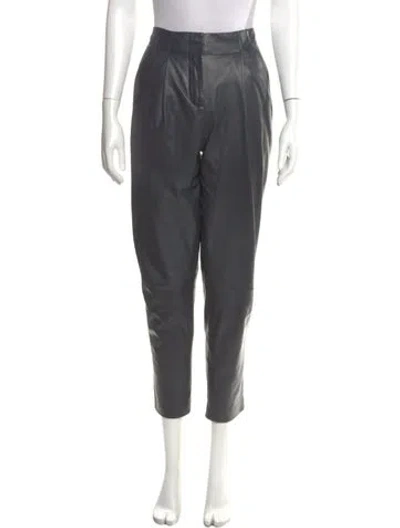 Pre-owned A.l.c Leather Straight Leg Pants In Gray