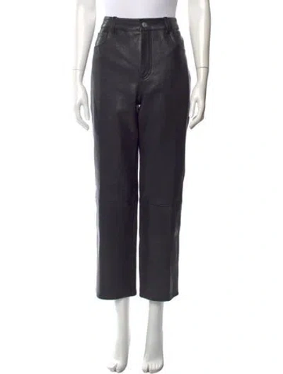 Pre-owned A.l.c Leather Straight Leg Pants In Gray