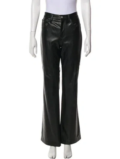 Pre-owned A.l.c Leather Wide Leg Pants In Black