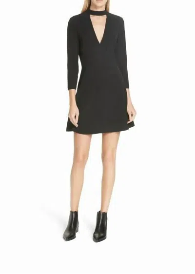 A.l.c Lee Cutout Stretch-crepe Short Flare Dress In Black