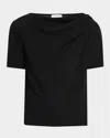 A.l.c Lee Draped Short-sleeve Tee In Black
