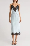 A.l.c . Lennon Lace Accent Satin Slipdress In Neutral