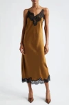 A.l.c . Lennon Lace Accent Satin Slipdress In Multi