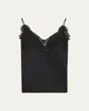 A.l.c Lennon Lace-trim Cami Top In Blackblac