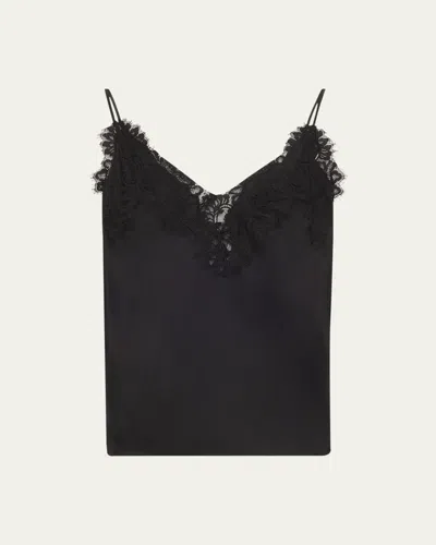 A.l.c Lennon Lace-trim Cami Top In Blackblac