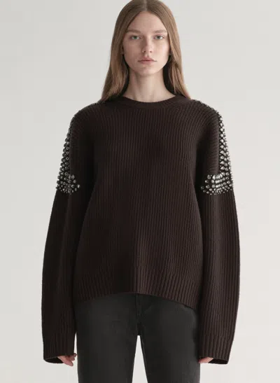 A.l.c Lennox Embellished Wool Sweater In Brown