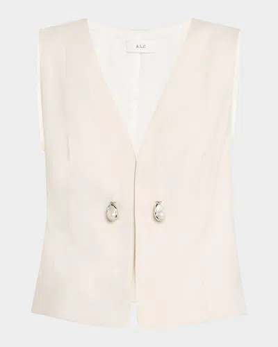 A.l.c Leo Pearl Vest In Buttercream
