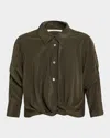 A.l.c Leo Twist-hem Cropped Top In Animal Print
