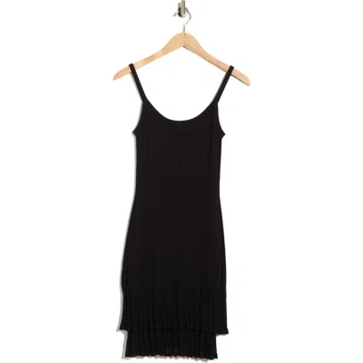 A.l.c . Lex Cotton Blend Tiered Slipdress In Black