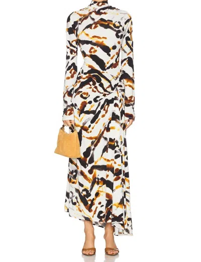 A.l.c Lia Jersey Printed Maxi Dress In Black/camel In White