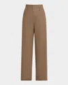 A.l.c . Liam Houndstooth Wide Leg Wool Pants In Brown