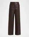 A.l.c Liam Leather Pants In Brown