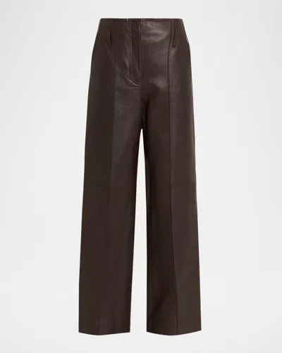 A.l.c Liam Leather Pants In Brown