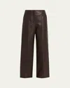 A.l.c Liam Leather Pants In Brown