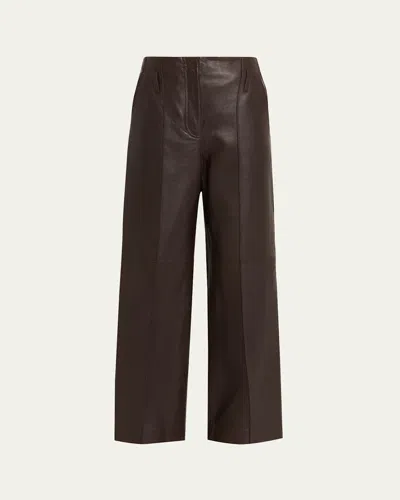 A.l.c Liam Leather Pants In Brown