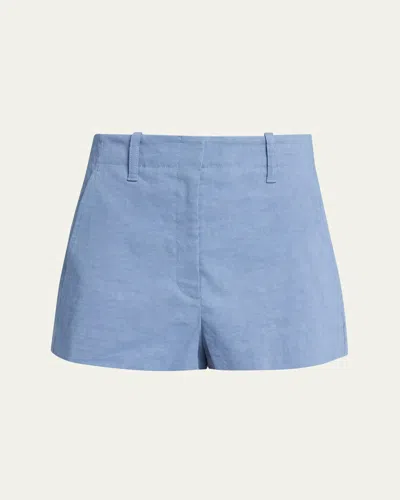 A.l.c Liam Linen-blend Trouser Shorts In Blue