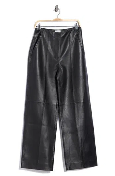 A.l.c . Liam Pintuck Wide Leg Leather Pants In Black