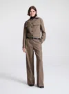 A.l.c Liam Wool Tailored Pant In Brown
