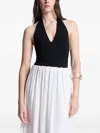 A.l.c Halter-neck Pleated Bodysuit In Black