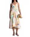 A.l.c Lindsey Ruched Fit-and-flare Midi Dress In Multi