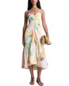 A.l.c Lindsey Ruched Fit-and-flare Midi Dress In Multi