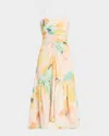 A.l.c Lindsey Ruched Fit-and-flare Midi Dress In Floral Multi
