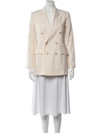 Pre-owned A.l.c Linen Blazer In White