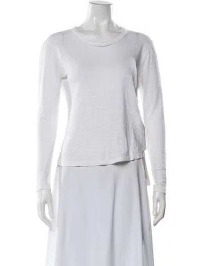 Pre-owned A.l.c Linen Crew Neck Sweater In White