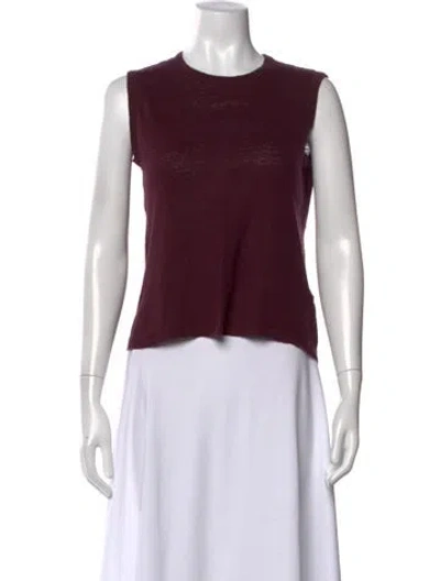 Pre-owned A.l.c Linen Crew Neck Top In Burgundy