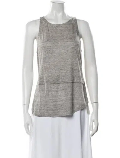 Pre-owned A.l.c Linen Crew Neck Top In Gray