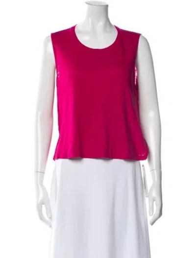Pre-owned A.l.c Linen Crew Neck Top In Pink