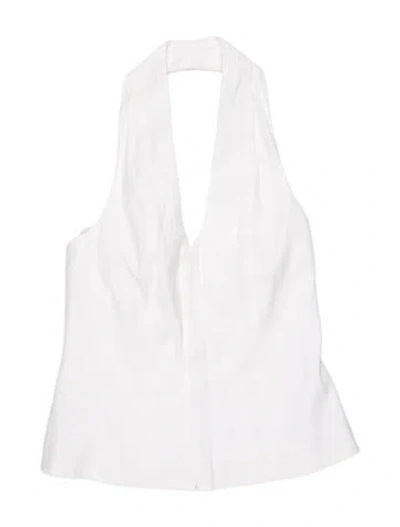 Pre-owned A.l.c Linen Crew Neck Top W/ Tags In White