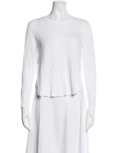 Pre-owned A.l.c Linen Crew Neck Top In White