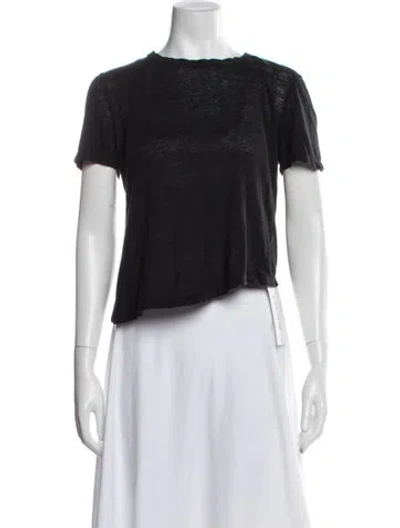 Pre-owned A.l.c Linen Crew Neck T-shirt In Black